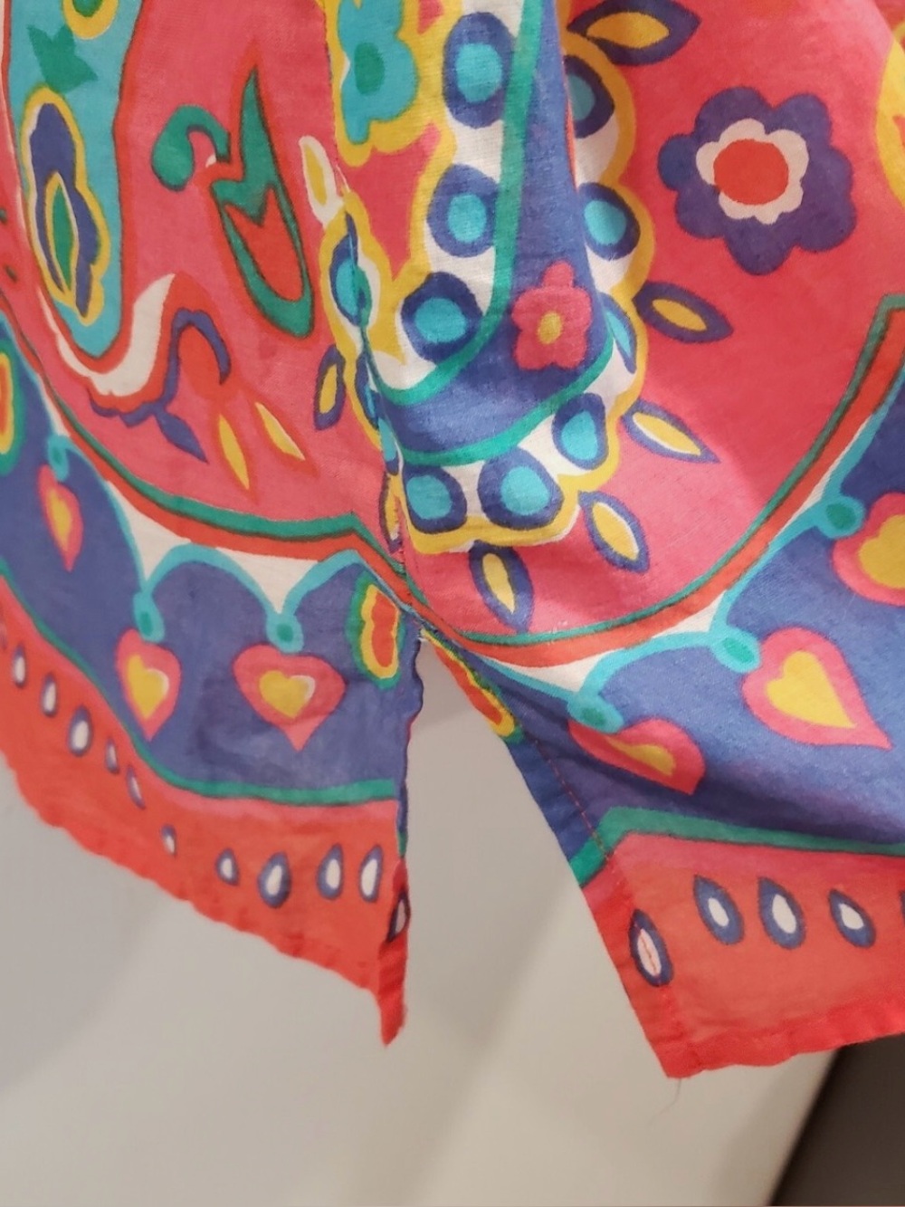 Talbots Turquoise Multicolor Paisley Peasant Blouse - Picture 5 of 5